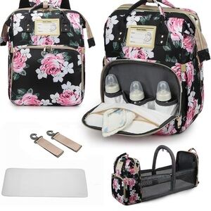 Diaper Bag Large Capacity Bags Floral Durable with Changing Station for Baby-NWT